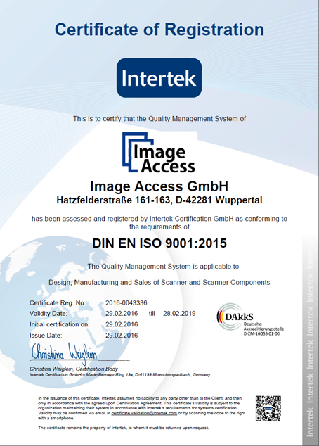 Image Access is ISO 9001:2015 certified