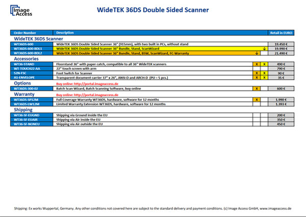 WideTEK 36DS Pricing WideTEK 36DS Pricing